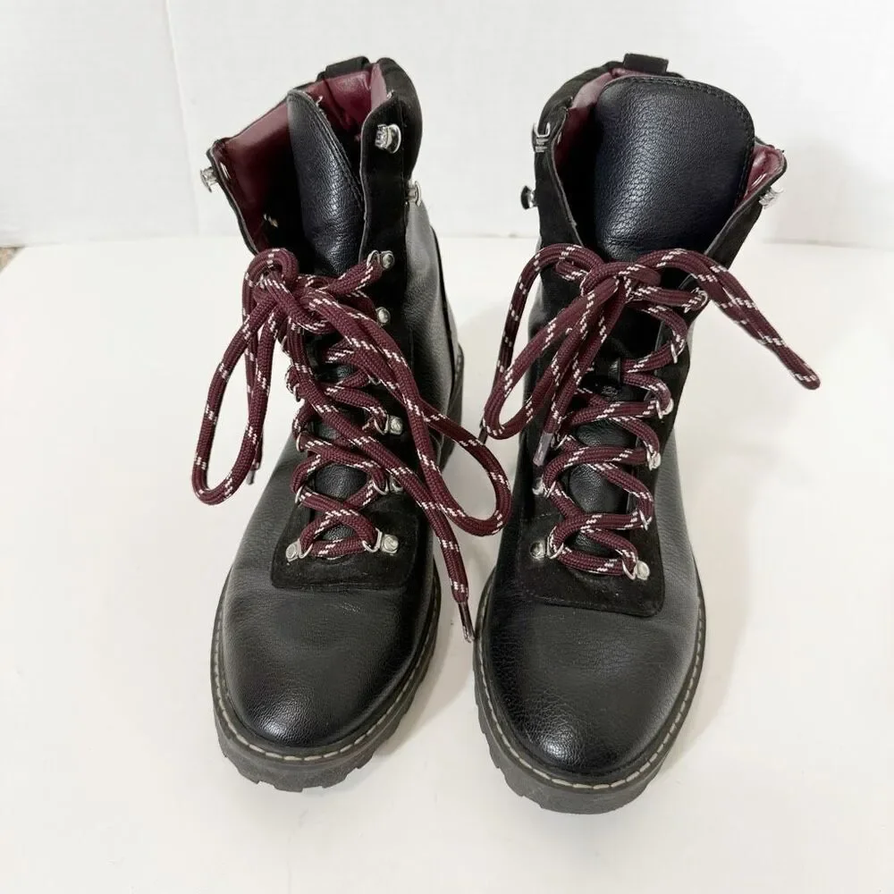 H&M Women’s Black Lace Up Fleece Lined Goth Chunky Combat Ankle Boots‎ Size 6